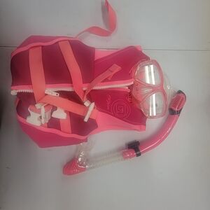 Pink Snorkel Set with Mask and Fins